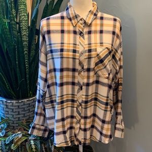 LBN Peyton Jensen Plaid Smock Top